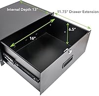 NavePoint 19 Inch Rack Mount DJ Locking Drawer 4U — image 2