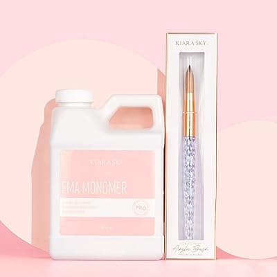 Kiara Sky EMA Liquid Monomer 16 oz & #16 Kolinsky Acrylic Brush Set