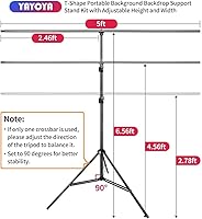 YAYOYA 5x6.5ft Black White Backdrop Screen with Stand Kit — image 2