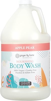 Ginger Lily Farms Botanicals Nourishing Body Wash, Apple Pear Scent, 1 Gallon Refill