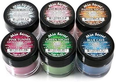 Mia Secret Glow In the Dark Acrylic Powder 6-Piece Set