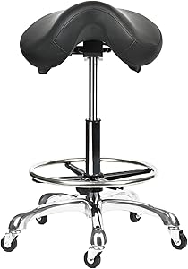 Cadiario Saddle Tilting Stool Rolling Chair with Footrest Review