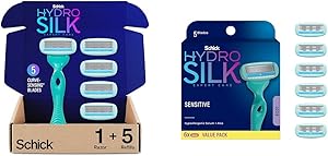 Schick Hydro Silk Sensitive Skin Razor with 5 Moisturizing Razor Blade Refills Review