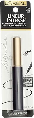 L'Oreal Paris Lineur Intense Brush Tip Liquid Eyeliner, 710 Black (Pack of 2)