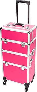 Mefeir 3 in 1 Rolling Makeup Train Case - Rose Pink Review