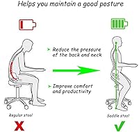 Antlu Saddle Stool Rolling Chair with Back Support — image 5