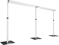 Hecis Heavy Duty Backdrop Stand 10x20Ft Double Crossbar Pipe and Drape Kit — image 1