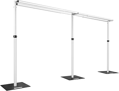 Hecis Heavy Duty Backdrop Stand 10x20Ft Double Crossbar Pipe and Drape Kit