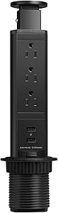 Kungfuking Pop Up Electrical Outlet with 3 AC Outlets & 2 USB Ports