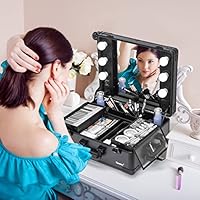 Kemier Makeup Case Professional Artist Studio Cosmetic Train Table — image 4