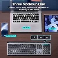 VEILZOR Wireless Multi-Device Keyboard with Numeric Pad & Tablet Holder — image 3