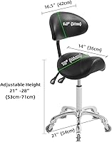 Antlu Saddle Stool Rolling Chair with Back Support — image 2