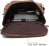 Vintage Canvas Backpack Casual Travel Rucksack 15.6inch Laptop Daypack — image 4