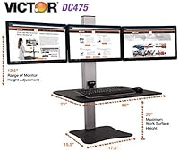 Victor DC475 High Rise Electric Triple Monitor Standing Desk Converter — image 8