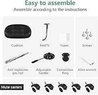 FURWOO Oval Rolling Stool Height Adjustable Massage Chair with Wheels for Spa Salon — image 7