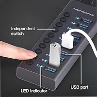 MaxLax 10-Port Aluminum USB 3.0 Hub — image 6