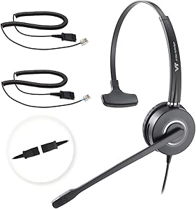 VT Telephone-Headset VT6932 QD Mono Headset with RJ09 Cables