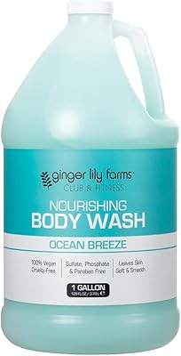 Ginger Lily Farms Club & Fitness Nourishing Body Wash, Ocean Breeze Scent, 1 Gallon