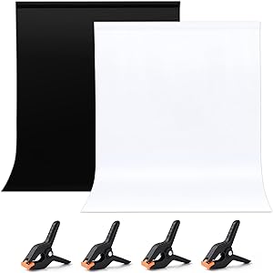 UTEBIT 6.5FTx10FT Black and White Backdrop