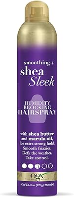 OGX Smoothing + Shea Sleek Humidity Blocking Hairspray, 8oz