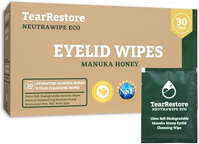 TearRestore NeutraWipe Manuka Honey Eyelid Wipes 30 Count