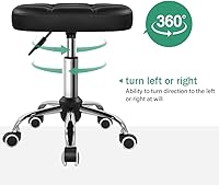 FURWOO Oval Rolling Stool Height Adjustable Massage Chair with Wheels for Spa Salon — image 4
