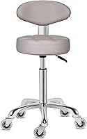 Kaleurrier Swivel Stool Chair with Back Rest (Grey) — image 1