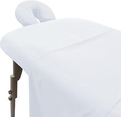 LONDON LINENS Soft Microfiber Massage Table Sheets Set - White