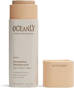 ATTITUDE Oceanly Plastic-Free Light Coverage Foundation Stick, Nude Review