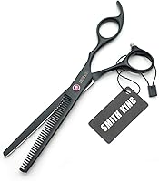 Smithking 7.0 Inches Professional Hair Cutting Thinning Scissors Set with Razor (Black) — image 5