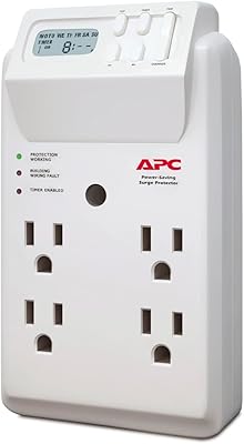 APC P4GC Wall Outlet Multi Plug Extender with Timer and Surge Protection
