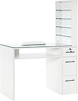 BarberPub Manicure Table with Drawers, White, 456019 inch — image 1
