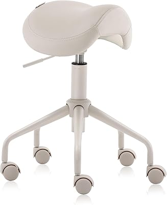 DR.LOMILOMI Ergonomic Saddle Stool Chair (Cream)