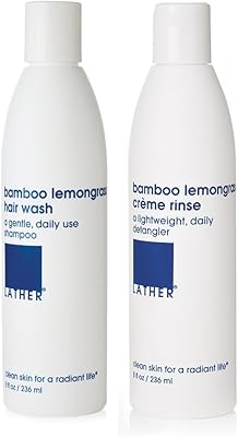 LATHER Bamboo Lemongrass Shampoo & Conditioner Set - 8 Fl Oz