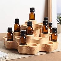 Meao 4-Tier Round Rotatable Honeycomb Shape Wooden Essential Oil Display Organizer — image 3