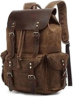 Lmagice Genuine Leather Canvas Waxed Backpack — image 1