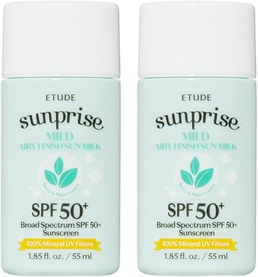 ETUDE Sunprise Mild Airy Finish Sun Milk Duo Set SPF50+ PA++++ 55mL x2