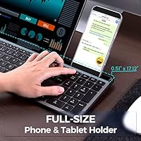 VEILZOR Wireless Multi-Device Keyboard with Numeric Pad & Tablet Holder — image 2