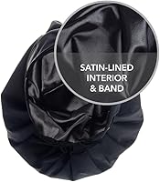 Hairbrella Luxurious Satin-Lined Adjustable Shower Cap (Black) — image 4