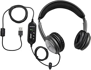 ECS WordSlinger Over Head USB Transcription Headset