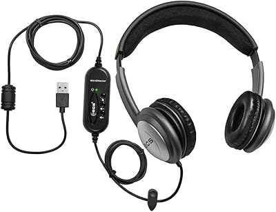 ECS WordSlinger Over Head USB Transcription Headset