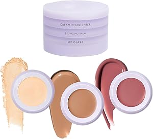 Subtl Staks 6-in-1 Stackable Travel Makeup Kit, A Warm Rosy Brown