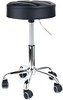 Leopard Rolling Stool, Adjustable Work Medical Stool with Wheels - Black — image 3