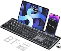 VEILZOR Wireless Multi-Device Keyboard with Numeric Pad & Tablet Holder — image 1