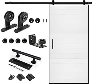 S&Z Tophand 42 in. x 84 in. White PVC Barn Door