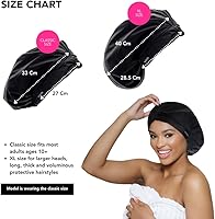 Hairbrella Luxurious Satin-Lined Adjustable Shower Cap (Black) — image 6