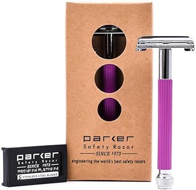 Parker 29L Lavender Long Handle Butterfly Safety Razor for Women