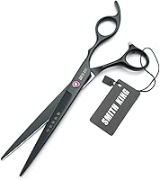 Smithking 7.0 Inches Professional Hair Cutting Thinning Scissors Set with Razor (Black) — image 6