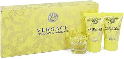 Versace Yellow Diamond Eau De Toilette Spray 3 oz & Body Lotion 3.4 oz Gift Set