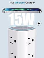 UWIWUTEI Power Strip with Wireless Charger 17-in-1 — image 4